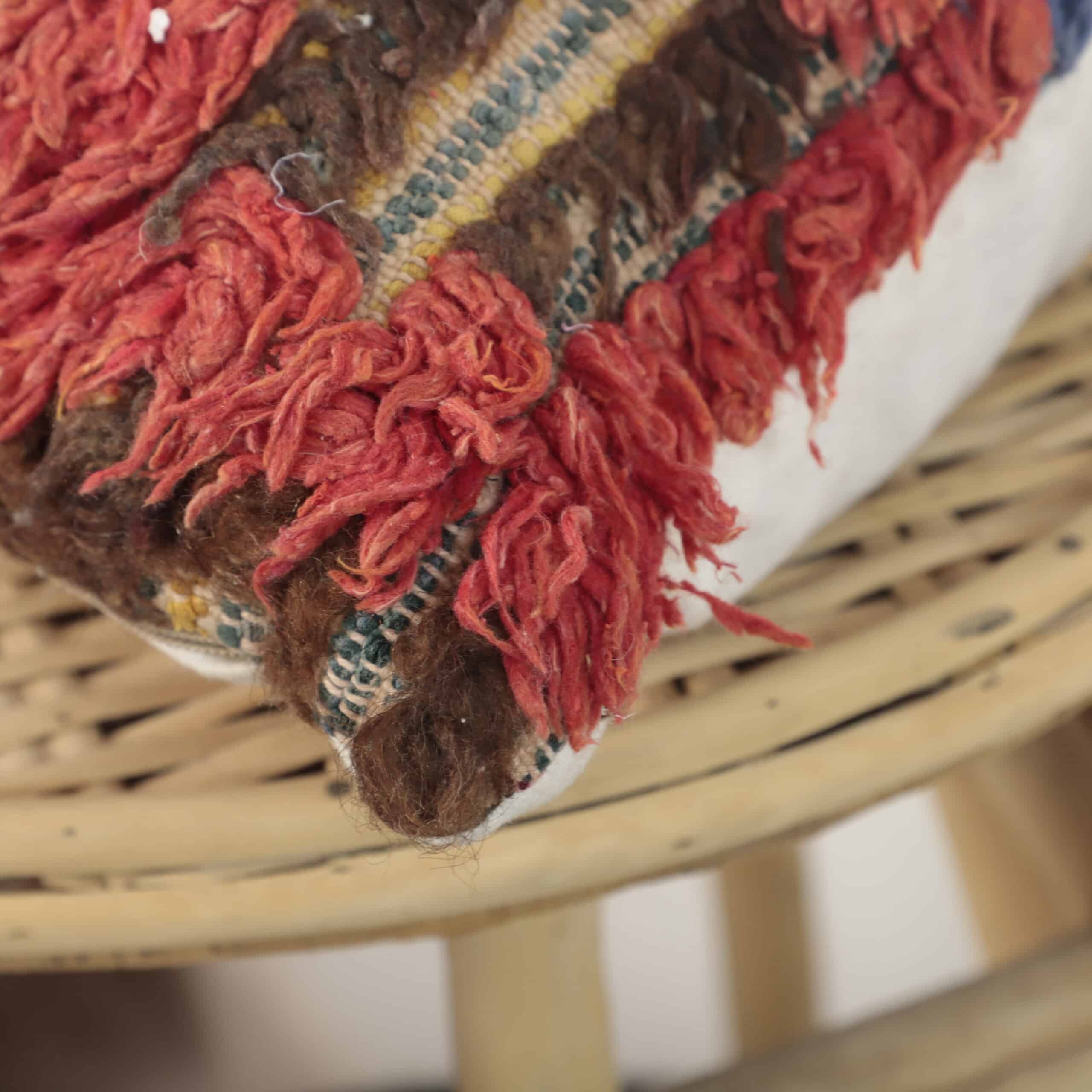 Moroccan Boucherouite Pillow 46x46 cm – Handmade Colorful Berber Cushion - Image 5