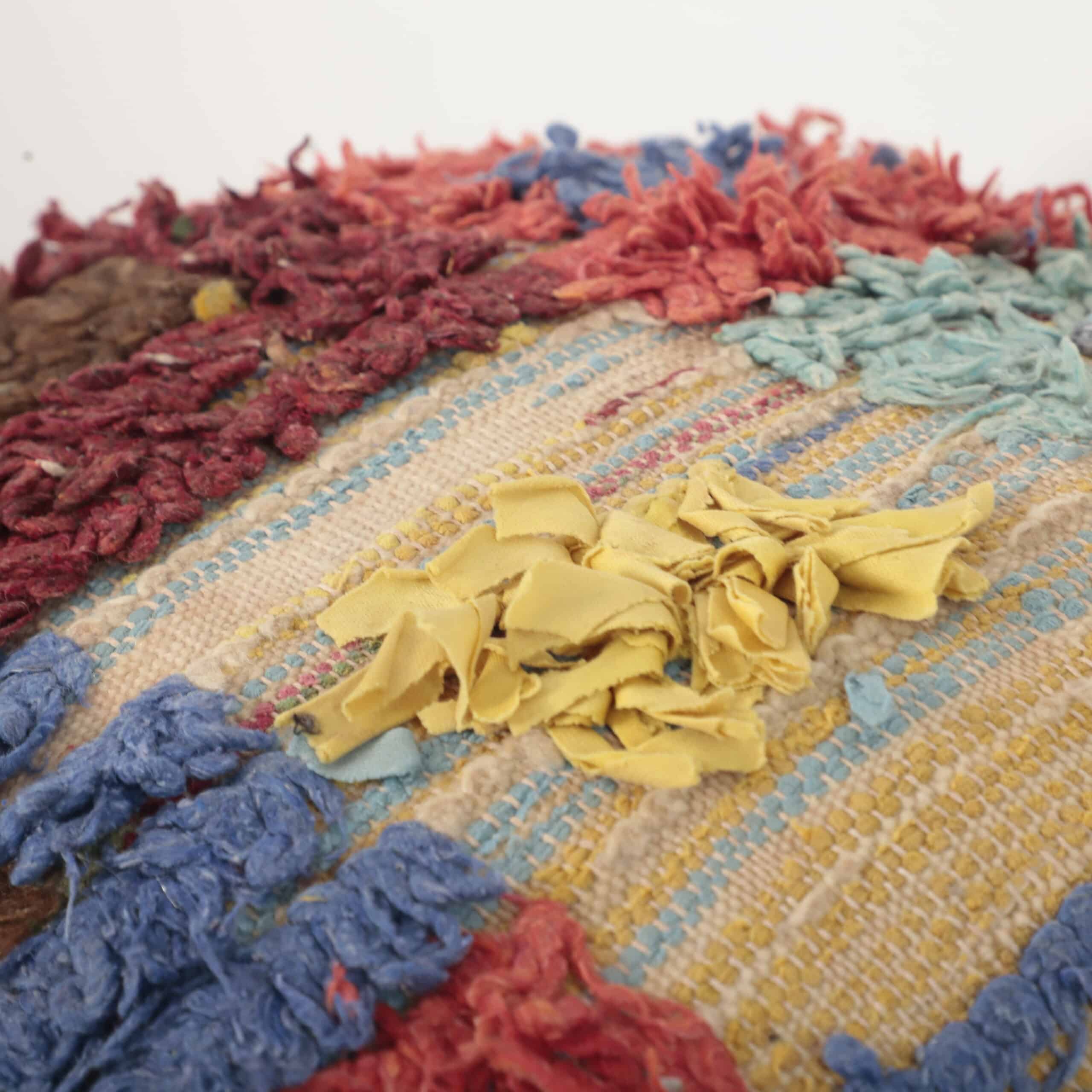 Moroccan Boucherouite Pillow 46x46 cm – Handmade Colorful Berber Cushion - Image 7