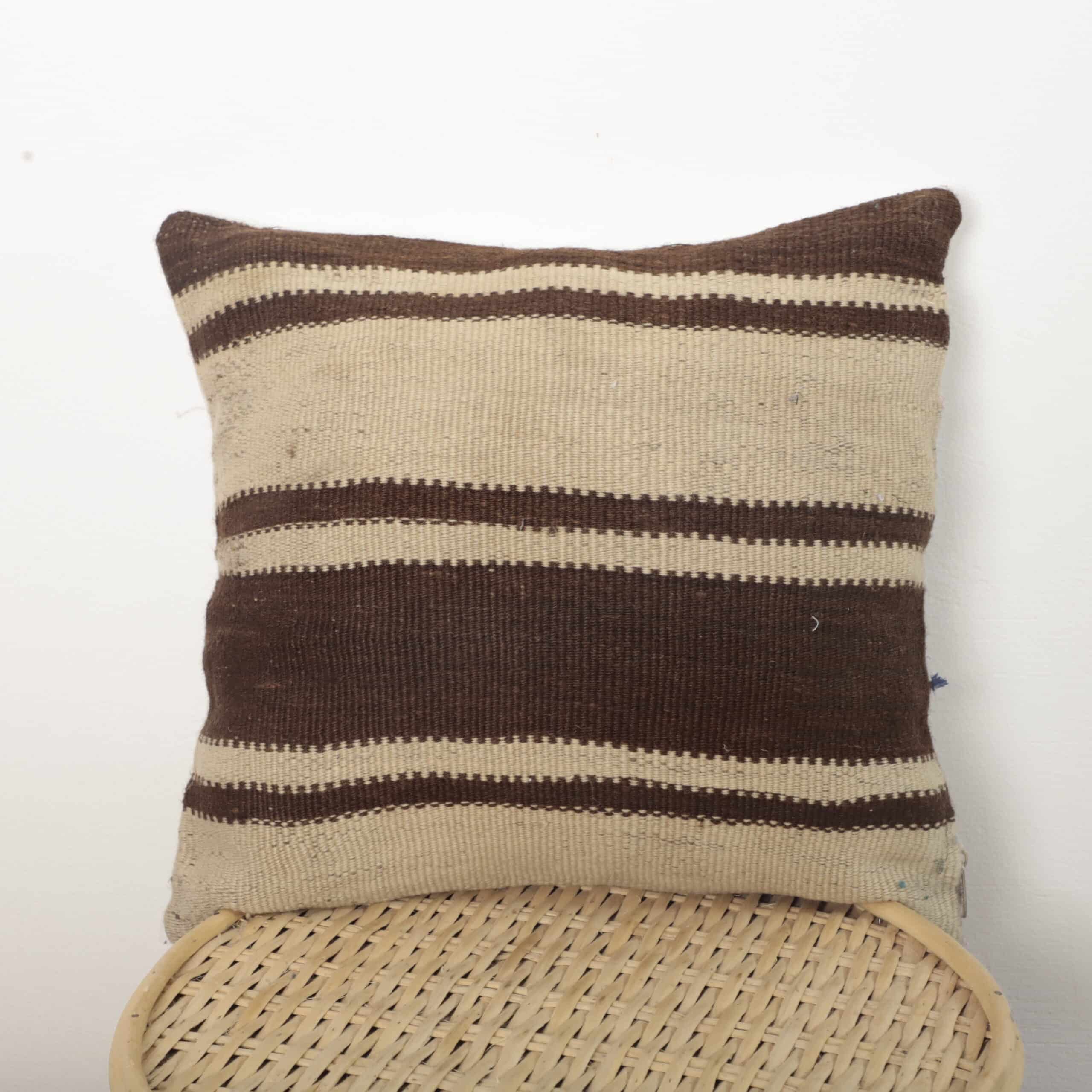 neutral Moroccan kilim cushion