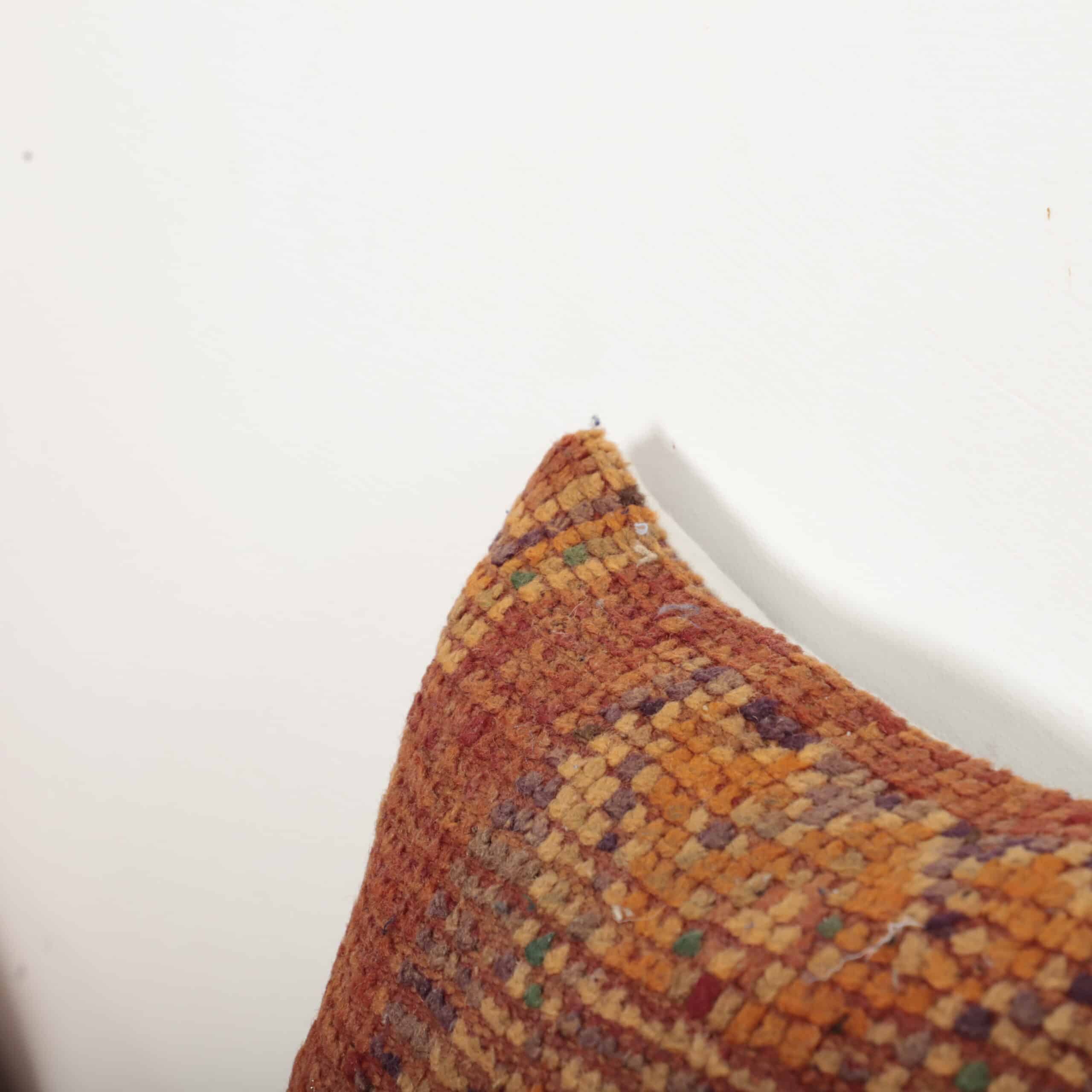 Rust Moroccan Kilim Pillow 45x34 cm – Handmade Berber Cushion in Warm Earthy Tones - Image 8