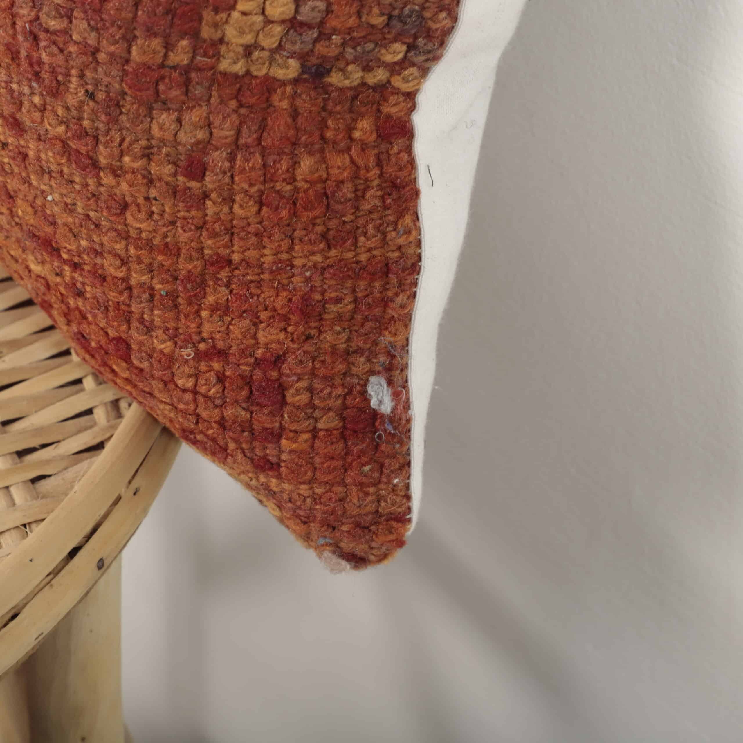 Rust Moroccan Kilim Pillow 45x34 cm – Handmade Berber Cushion in Warm Earthy Tones - Image 2