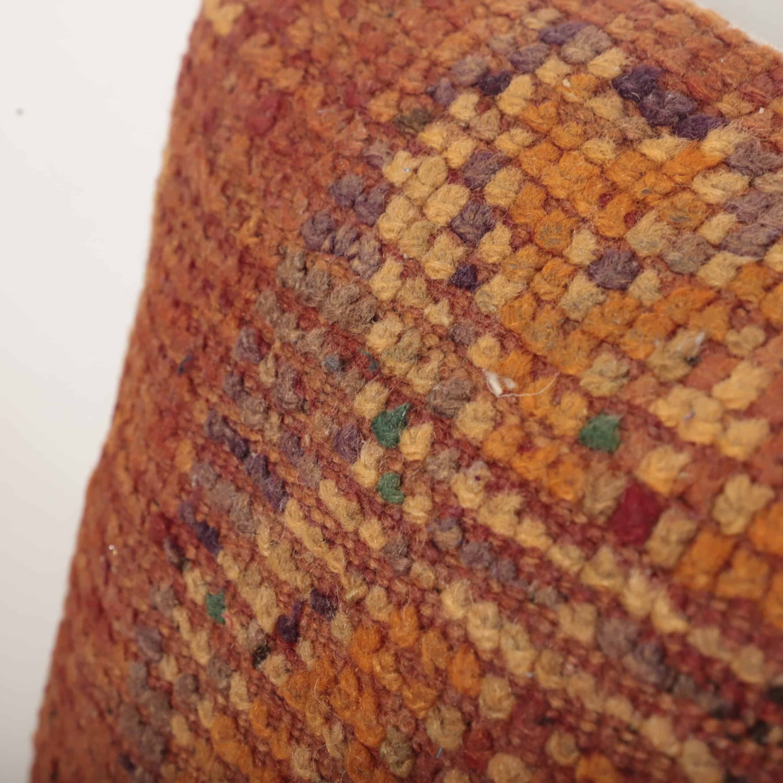 Rust Moroccan Kilim Pillow 45x34 cm – Handmade Berber Cushion in Warm Earthy Tones - Image 3
