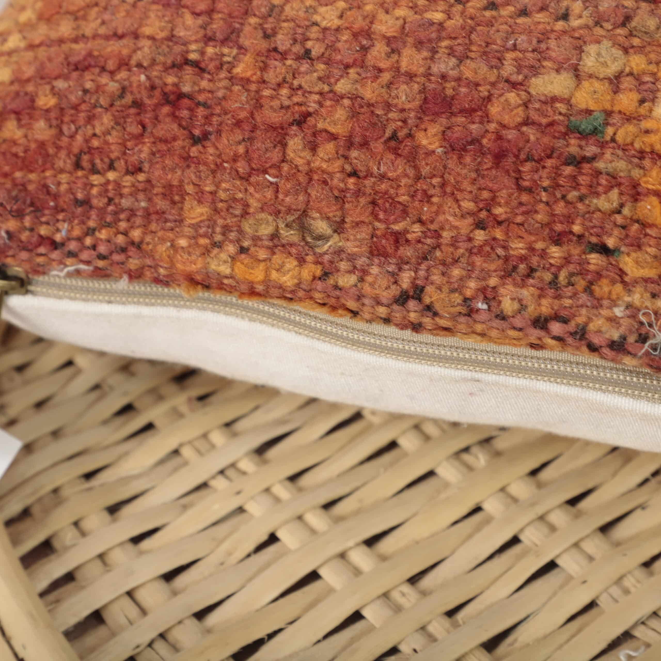 Rust Moroccan Kilim Pillow 45x34 cm – Handmade Berber Cushion in Warm Earthy Tones - Image 4