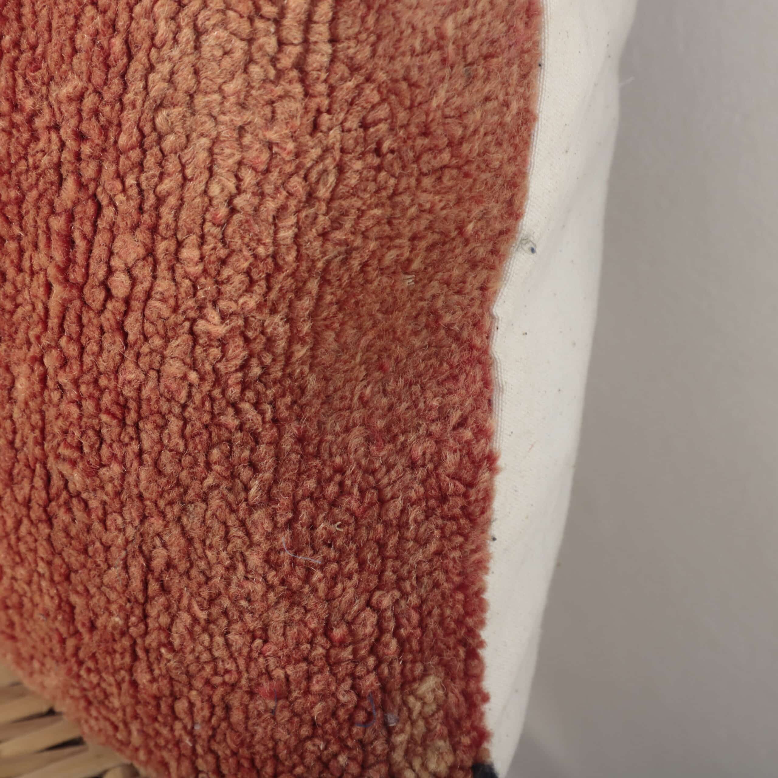 Terracotta Moroccan Berber Pillow 46x46 cm – Handmade Vintage Wool Cushion - Image 6