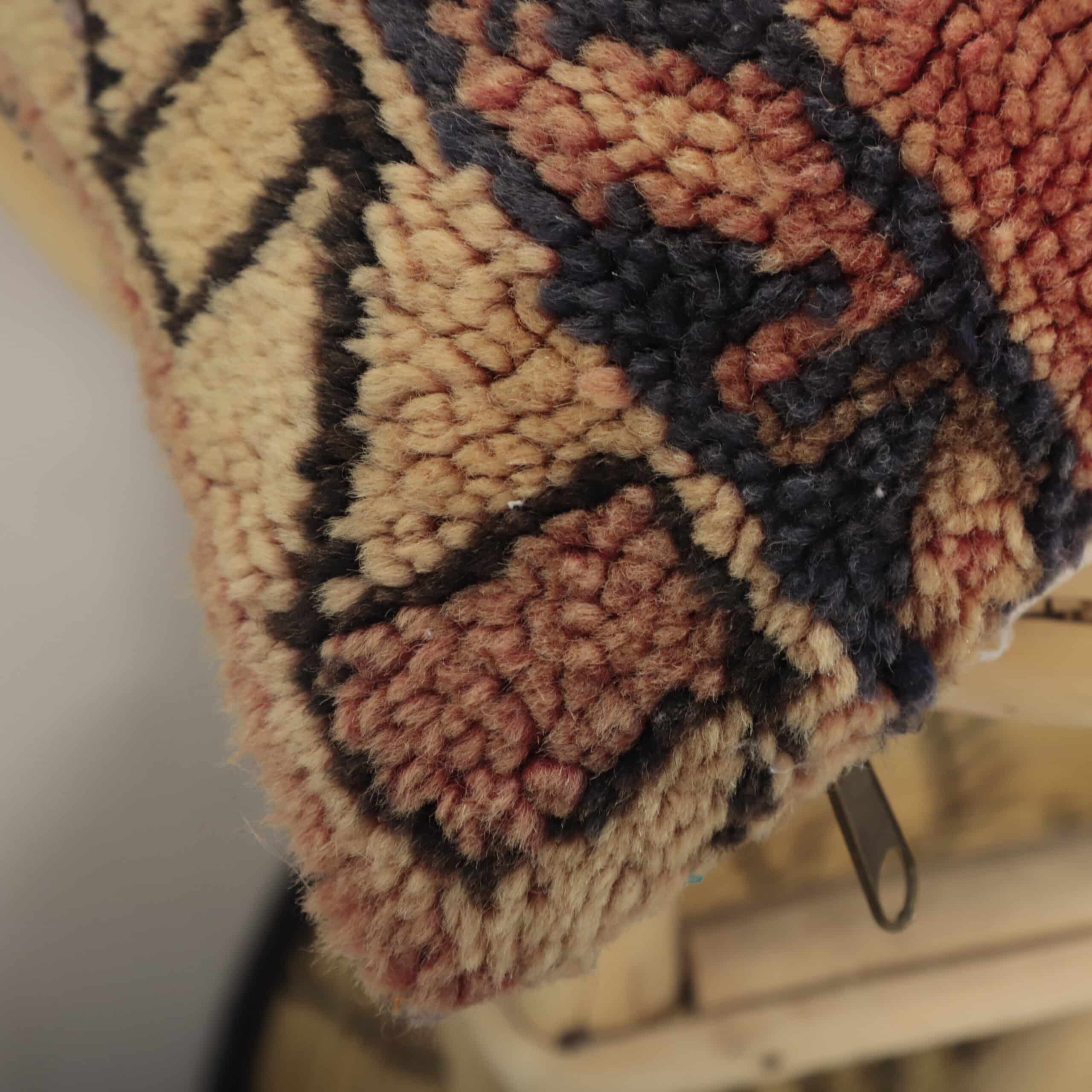 Terracotta Moroccan Berber Pillow 46x46 cm – Handmade Vintage Wool Cushion - Image 3