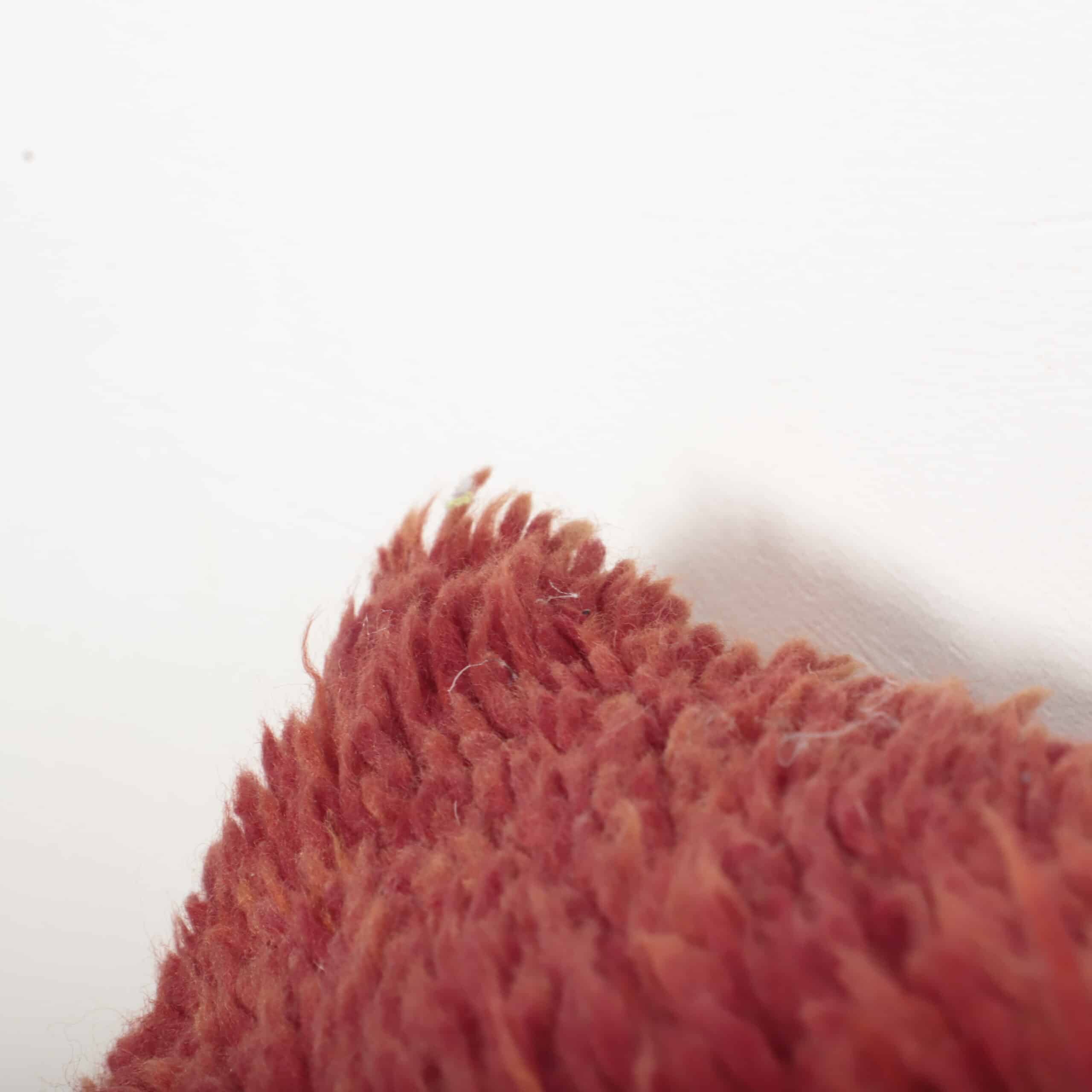 Moroccan Boujaad Wool Pillow 44x40 cm – Handmade Vintage Red Berber Cushion - Image 2