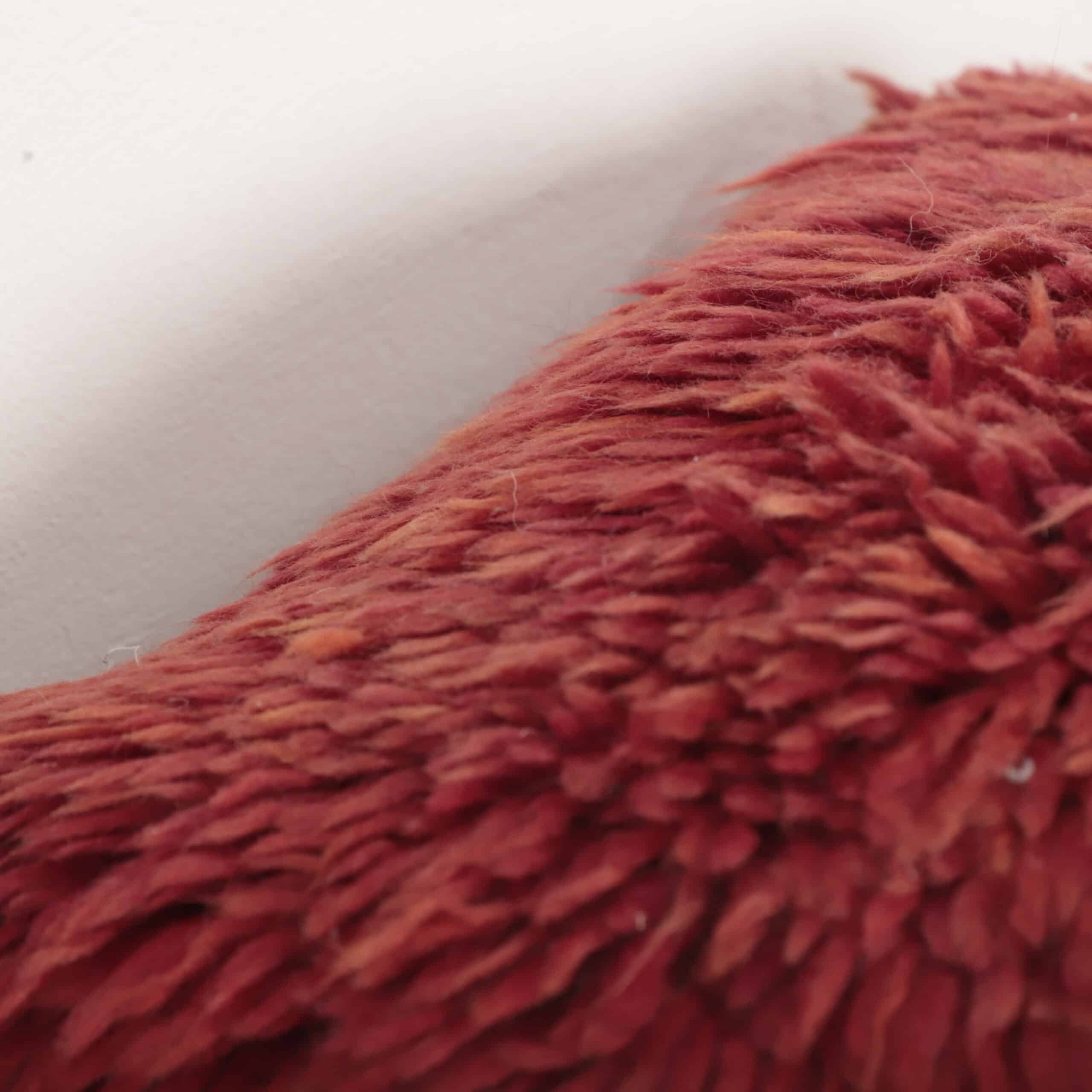 Moroccan Boujaad Wool Pillow 44x40 cm – Handmade Vintage Red Berber Cushion - Image 8