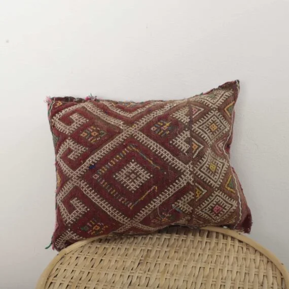 Handmade Moroccan Pillow – Authentic Berber Geometric Cushion