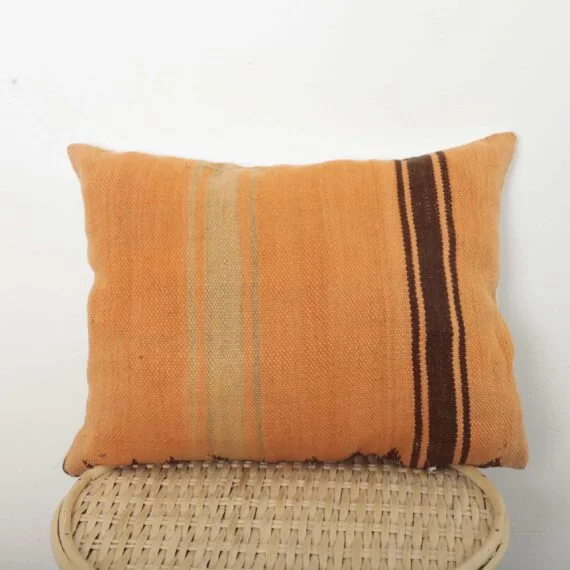 Handmade Moroccan Pillow – Authentic Striped Berber Cushion
