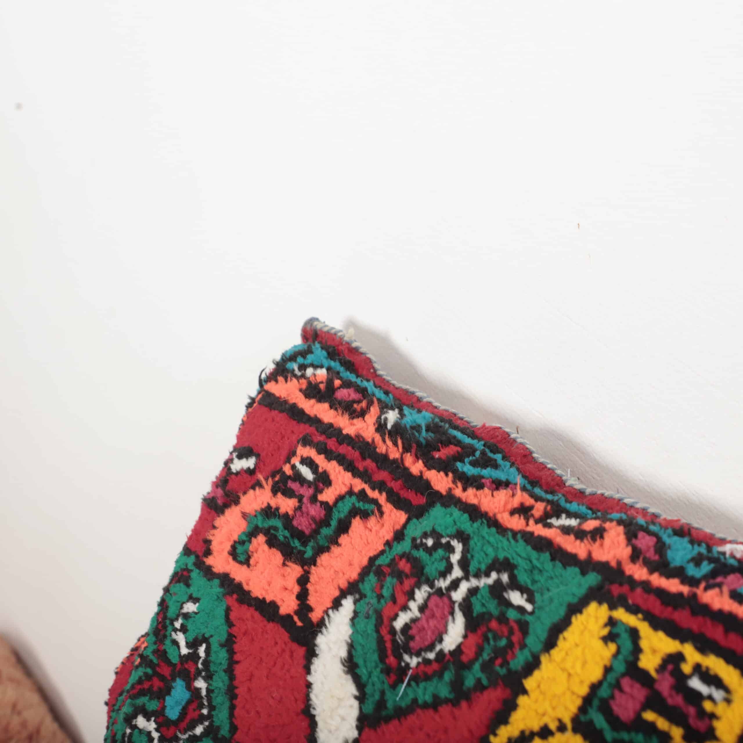 Vintage Moroccan Rug Pillow 56x38 cm – Handmade Berber Cushion - Image 2