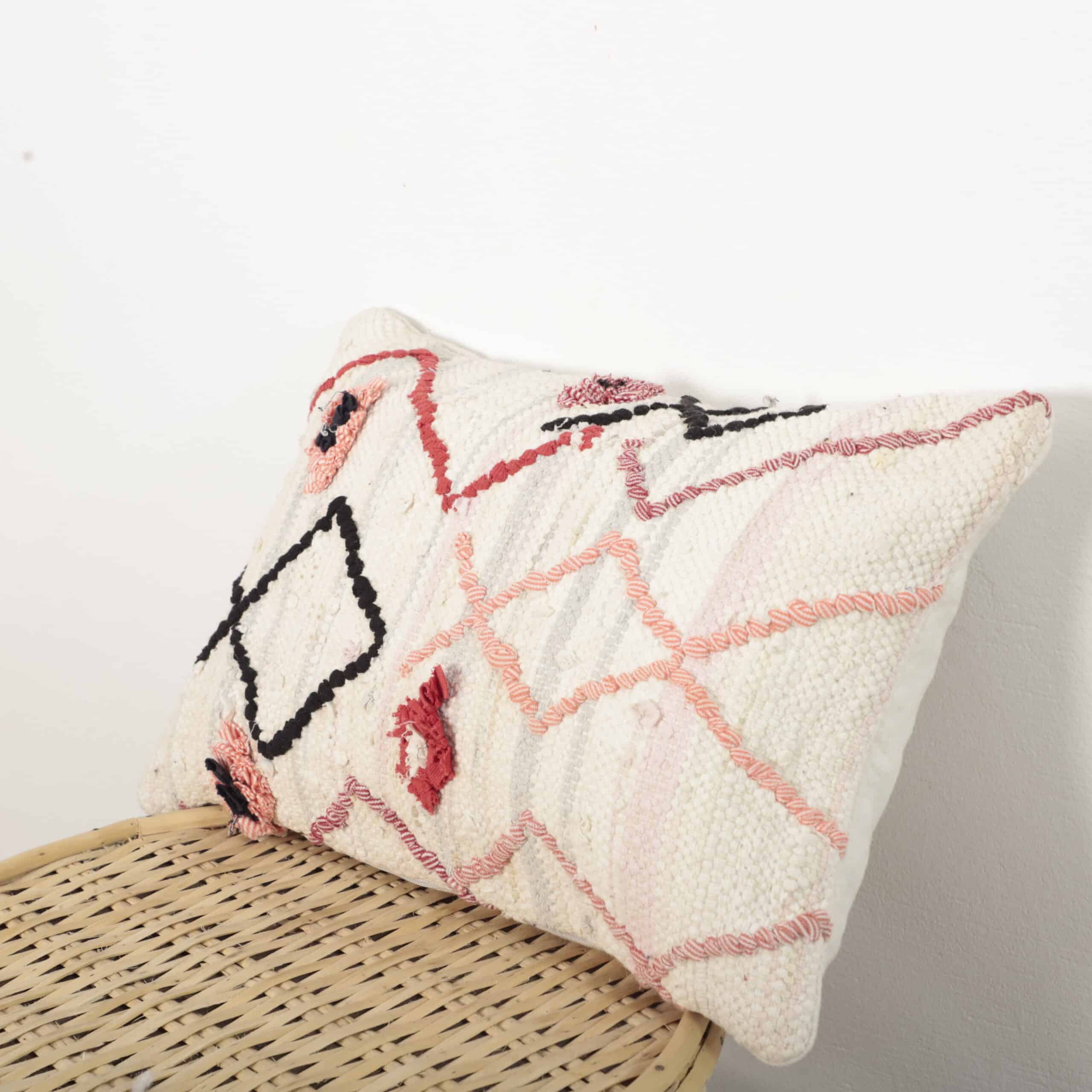 Moroccan Cactus Silk Pillow 46x30 cm – Handmade Sabra Berber Cushion - Image 2