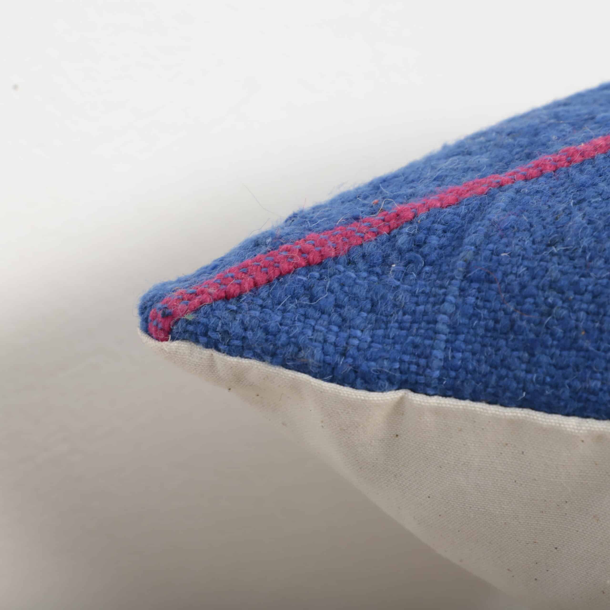 Blue Moroccan Pillow 54x32 cm – Handmade Berber Cushion for Sofa and Home Decor - Image 6