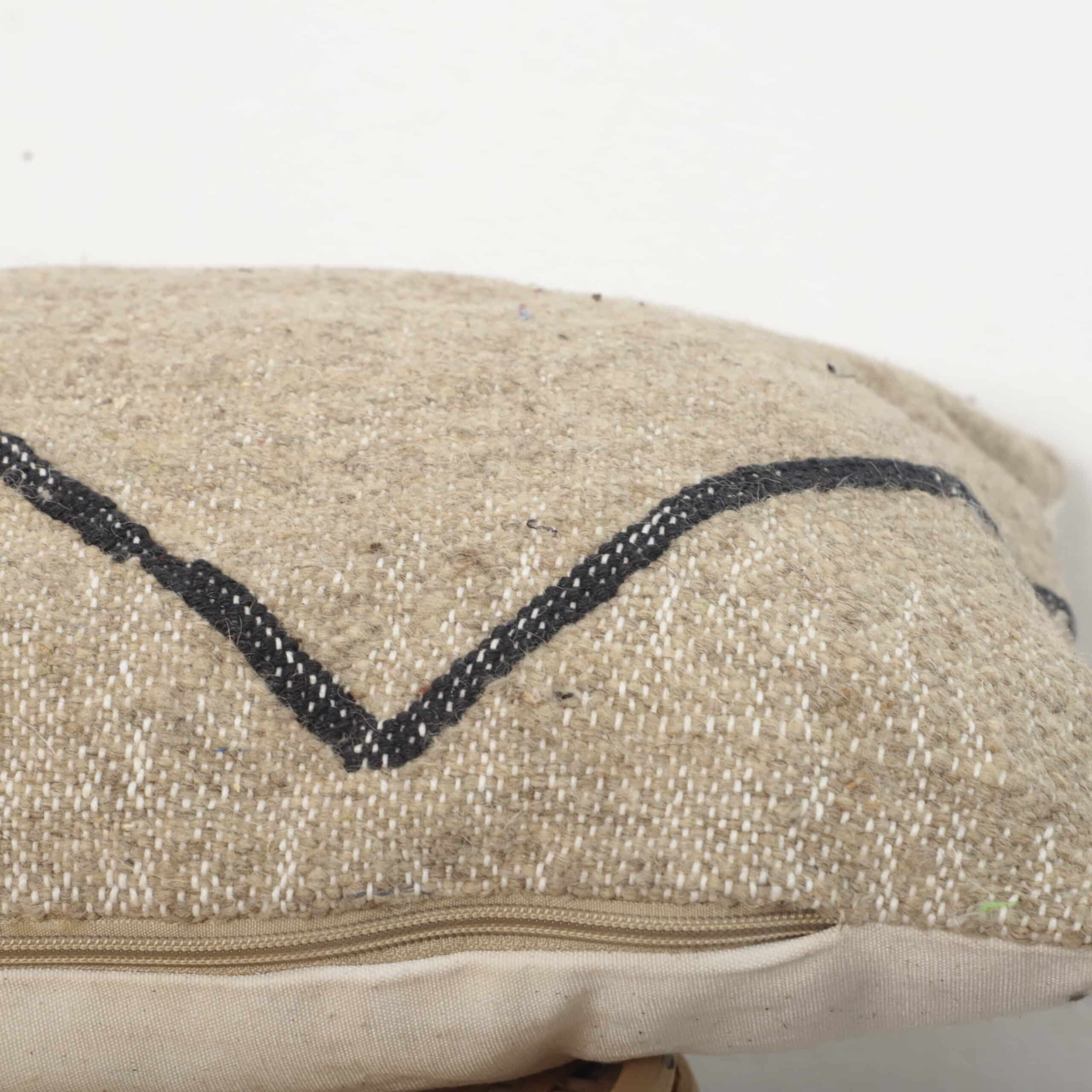 Beige Moroccan Pillow 55x34 cm – Handmade Berber Lumbar Cushion for Home Decor - Image 6