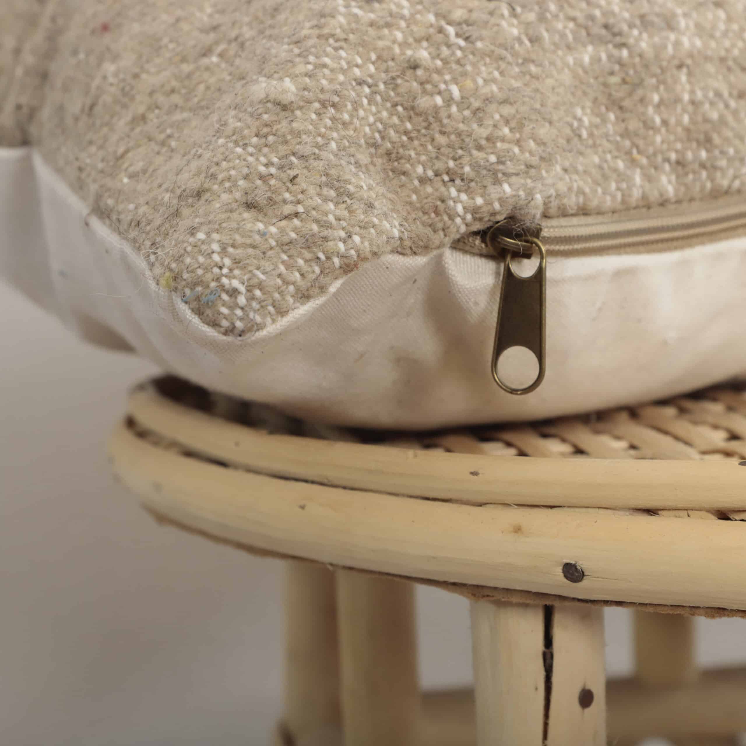 Beige Moroccan Pillow 55x34 cm – Handmade Berber Lumbar Cushion for Home Decor - Image 7