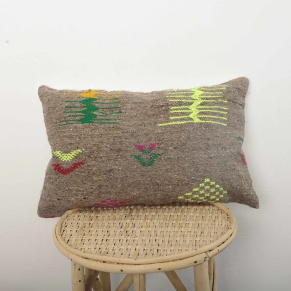 embroidered Moroccan pillow