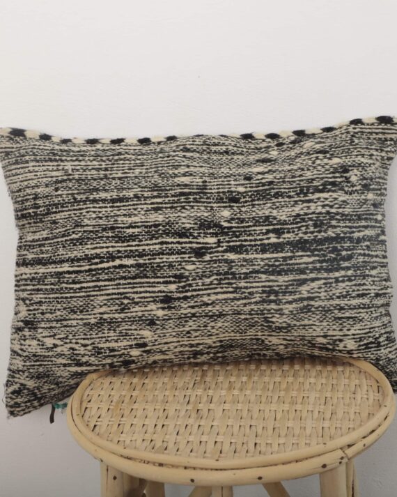 Black and white Moroccan pillow